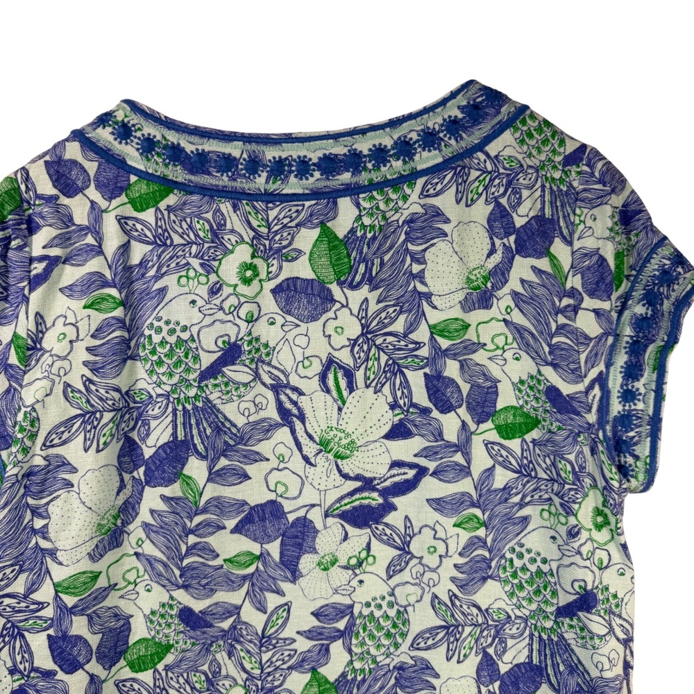 Vineyard Vines Linen Cotton Shift Dress Floral Tunic Dress 12 Preppy Coastal - Picture 11 of 16